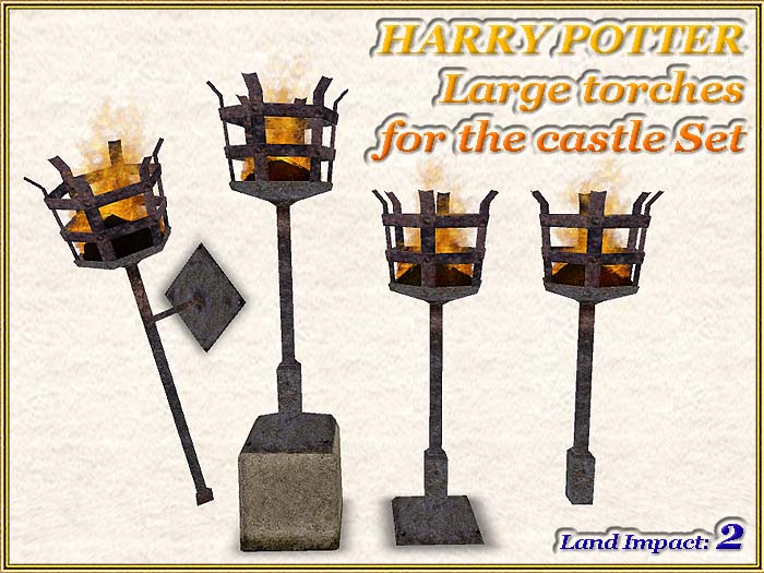 Second Life Marketplace HP Large torches for the castle Set (2 LI